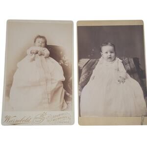 Antique Cabinet Card Photos Baby Portrait Victorian Ephemera‎ Lot